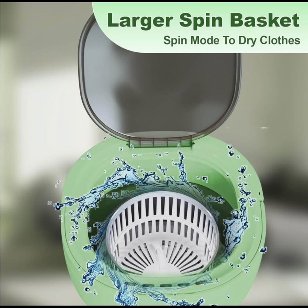 🫧SOLD!!Portable Mini Washing Machine in Green 15L🪣 - Picture 2 of 9